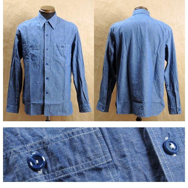 BUZZ RICKSON'S バズリクソンズ ブルーシャンブレー ワークシャツ BR25995｜kitarou-2｜03