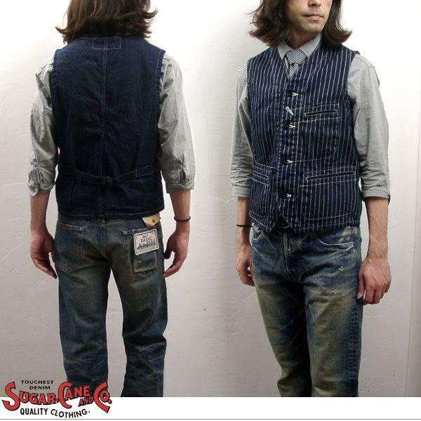 シュガーケーン　9ozウォバッシュ・ストライプ　ワークベスト　SC12654 楽天市場】SUGARCANE シュガーケーン #SC12654 9oz. ウォバッシュ