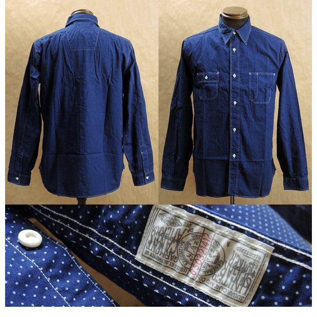 SUGAR CANE シュガーケーン 4.5oz ポルカドット ワーク シャツ
