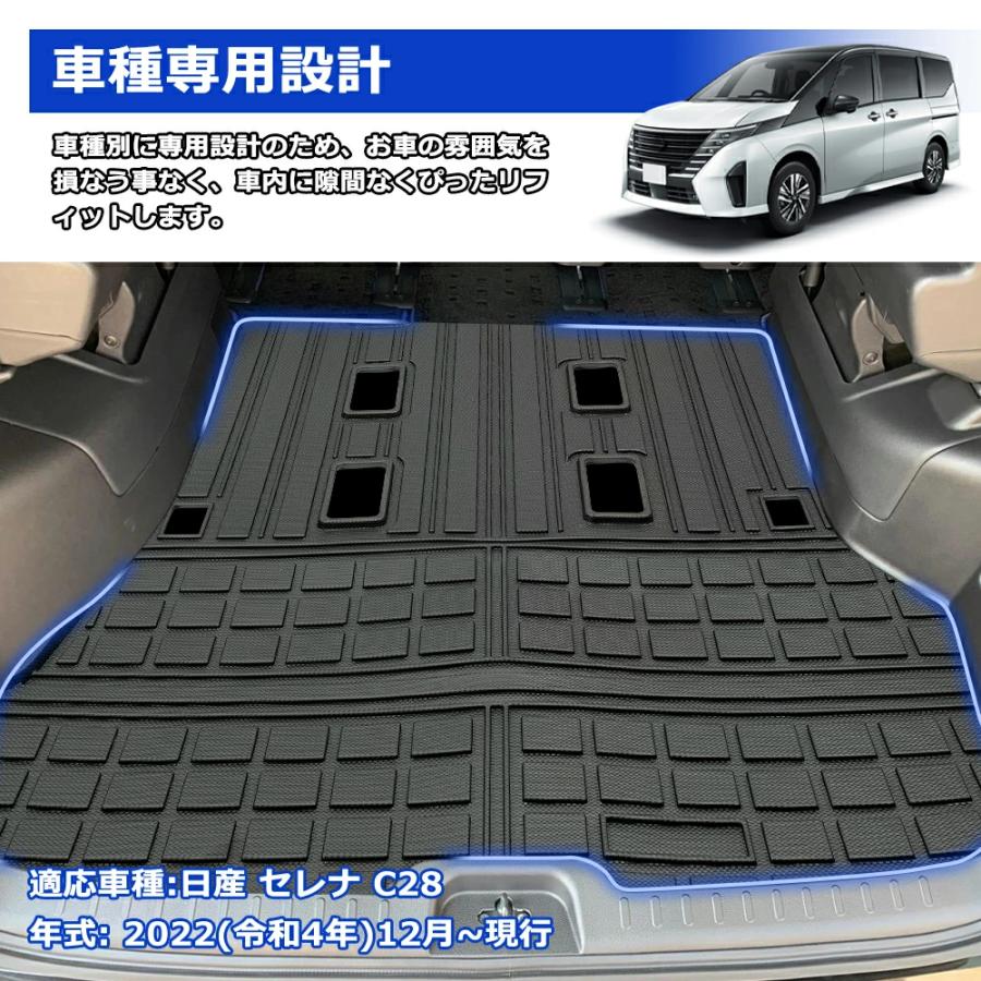 SUNVIC 新型 セレナ C28 フロアマット ラゲッジマット 3D TPE 立体