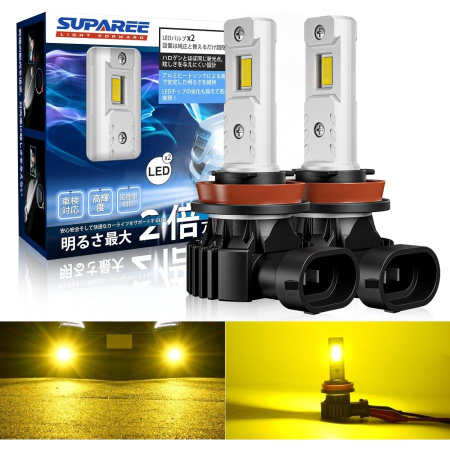 SUPAREE PRO H8 H9 H11 H16 LED フォグランプ 爆光 LEDフォグ DC12V車