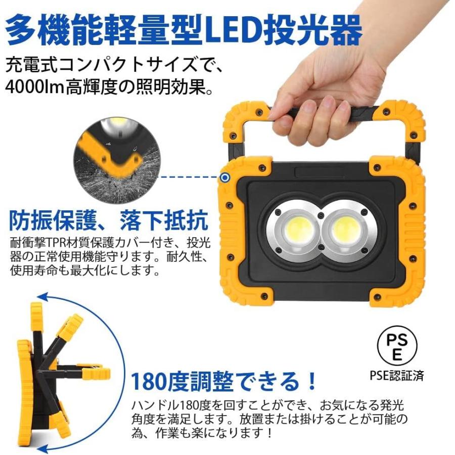 SUNVIC LED 投光器 充電式 20W高輝度 4400mAH コードレス 作業灯 SUNVIC LED 投光器 充電式 20W高輝度 4400mAH コードレス 作業灯