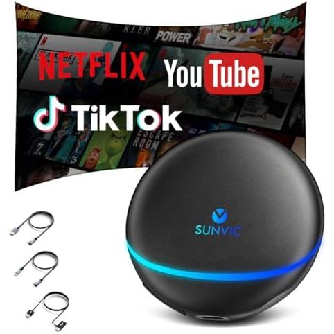 SUNVIC CarPlay AI Box ワイヤレス Android Auto Android13.0対応 GPS