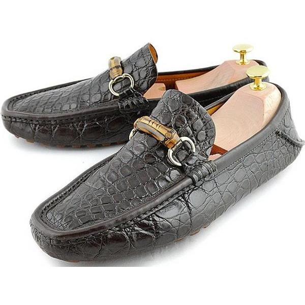 ◆グッチ◆クロコダイル バンブー ビットローファー ドライビングシューズ　GUCCI