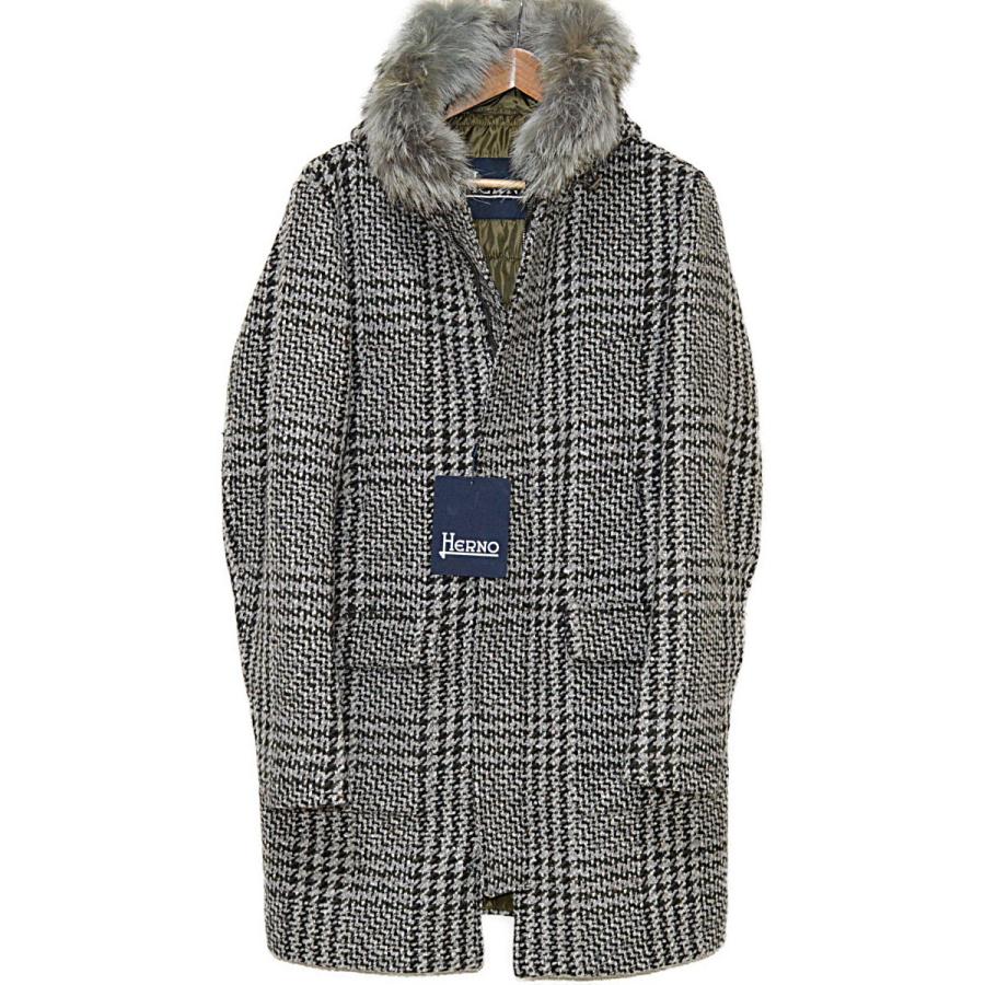 HERNO ◇ヘルノ◇未使用品 メンズフーテッドコート 豪華コヨーテ