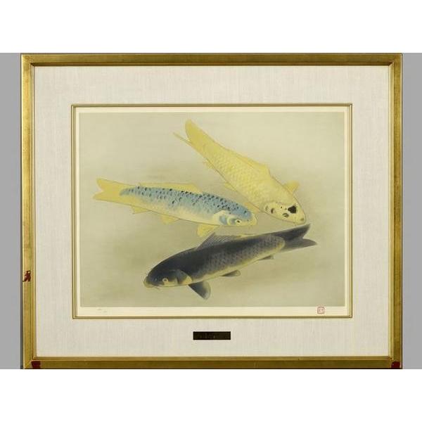 鯉 リトグラフ 【びたき】 歌舞伎座100年記念 ED250
