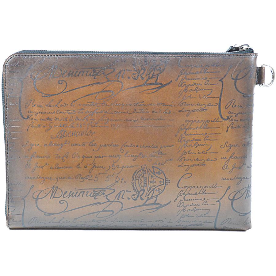 現行・美品BERLUTI ニノGMクラッチバッグ カリグラフィ スクリットレザー Berluti（ベルルッティ） ◇ベルルッティ◇美品 パティーヌ 現行