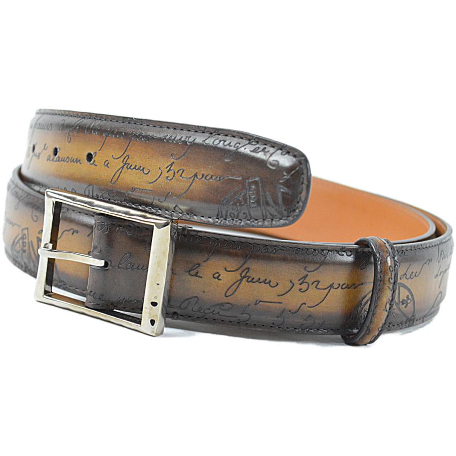 Berluti カリグラフィー ベルト レザー　スクリット　全長116cm Berluti（ベルルッティ） ◇ベルルッティ◇未使用品 スクリット