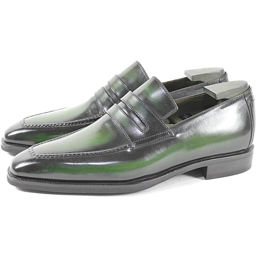 ベルルッティ　ダークグリーン レザー スリッポン ローファー Berluti ◇ベルルッティ◇未使用品 グリーン パティーヌ メンズ