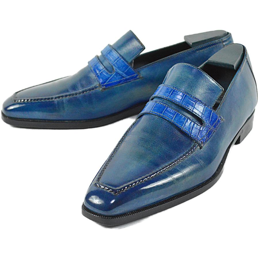 ベルルッティ ダークブルーローファー 中古・古着通販】Berluti (ベルルッティ) アンディローファー ブラック