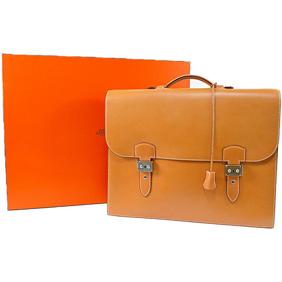 ◇エルメス◇美品 希少 Wロック サックアデペッシュ41 ビジネスバッグ 