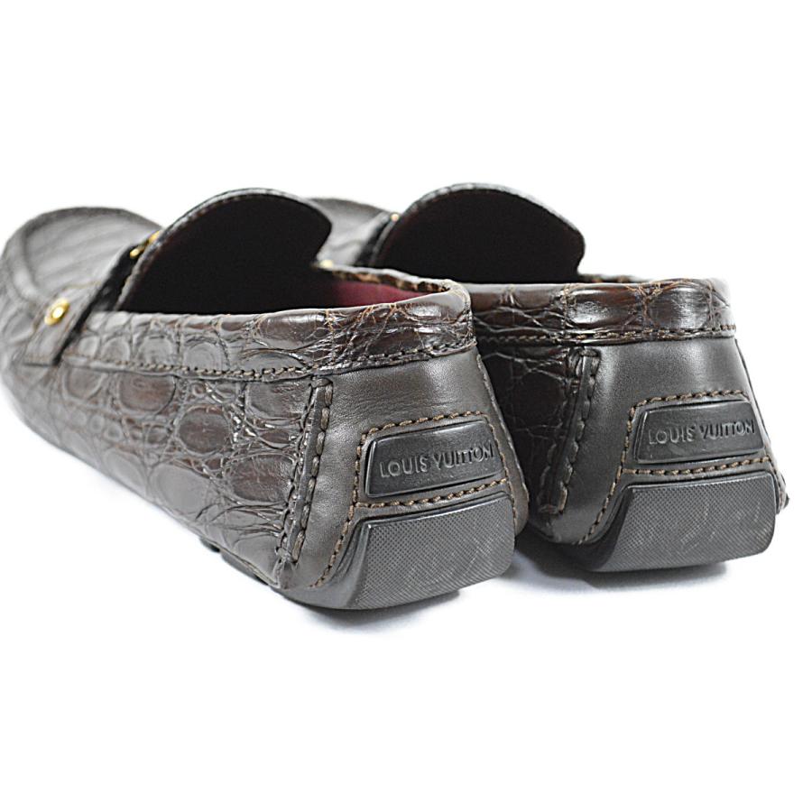 Louis Vuitton ネイビー クロコダイルローファー クロコダイルコインローファーシューズ