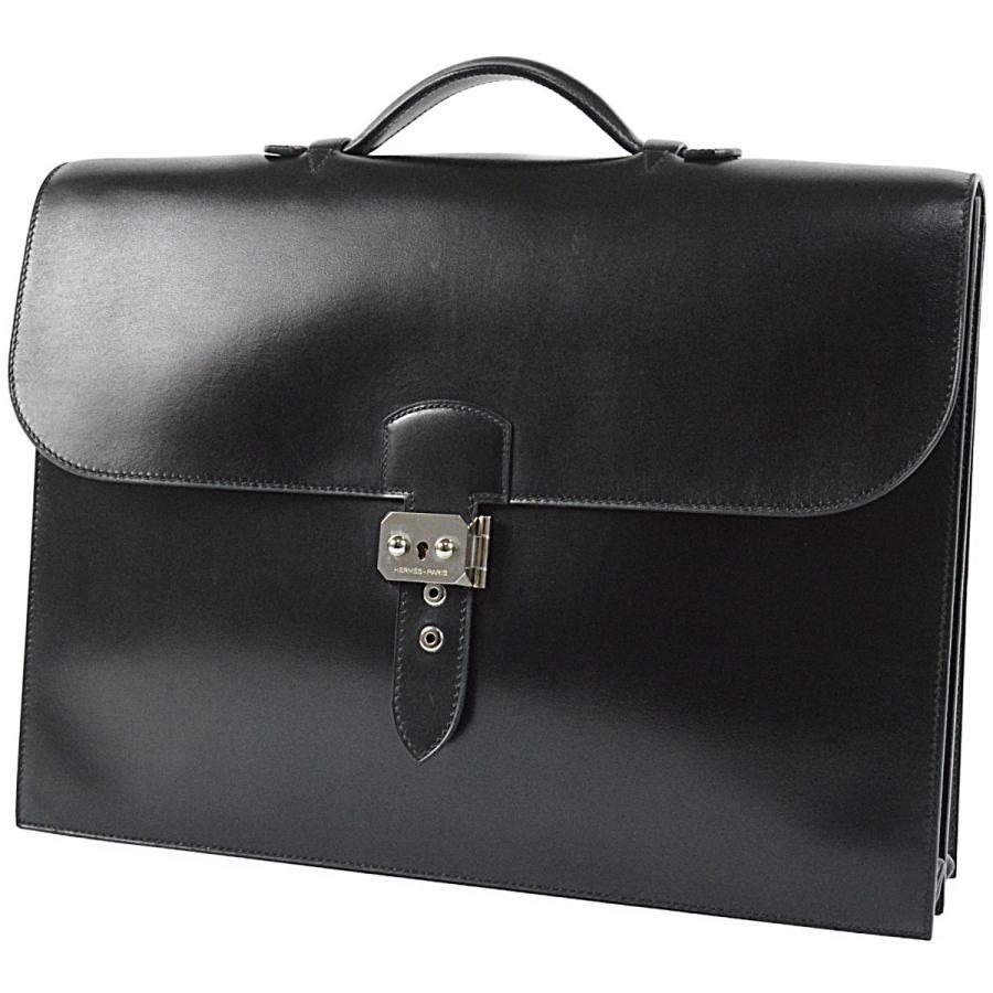 【セール】 HERMES エルメス サックアデペッシュ38　ボックスカーフ 黒 HERMES（エルメス） ◇エルメス◇超美品 幻 極上の逸品 ボックスカーフ