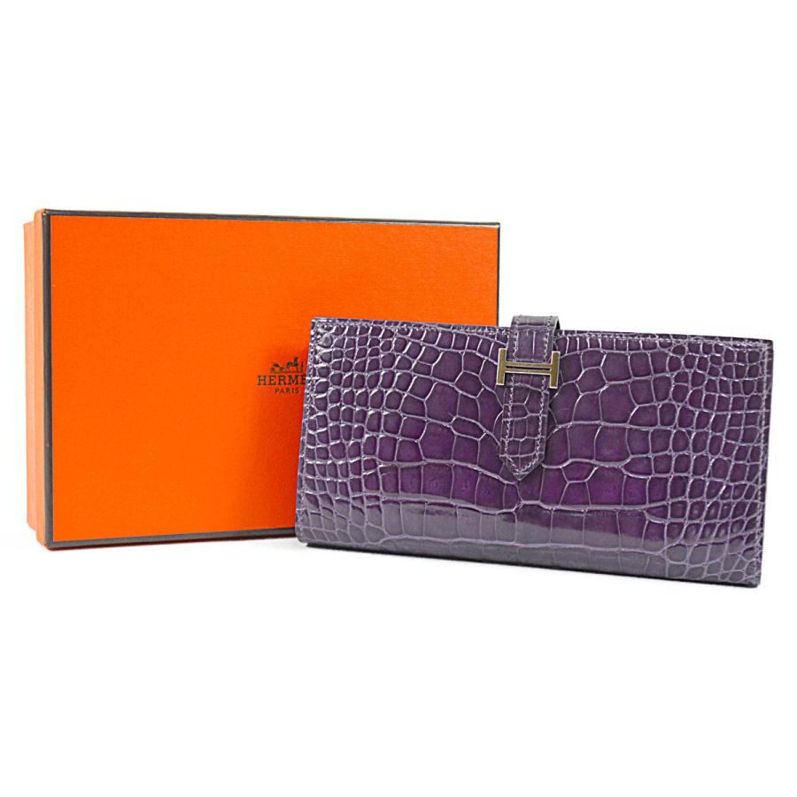 ✨️美品✨️ エルメス ベアンスフレ アリゲーター パープル レディース メンズ HERMES（エルメス） ◇エルメス◇美品 超豪華アリゲーター素材 希少