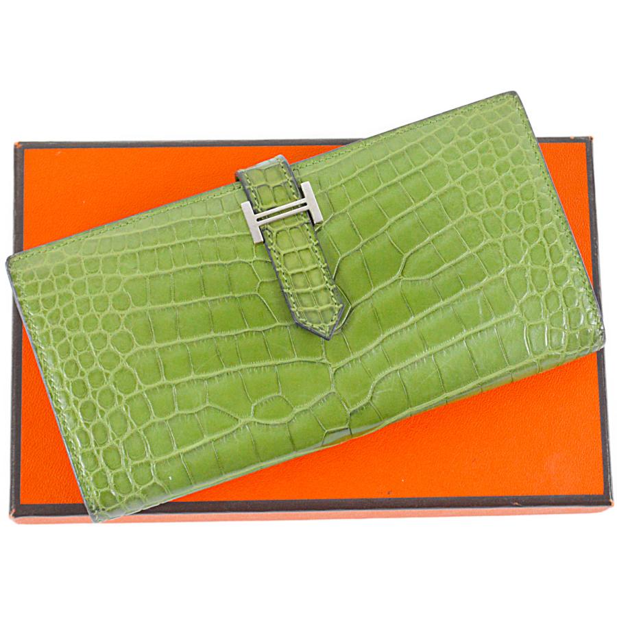 HERMES エルメス 超豪華 極上の逸品 アリゲーター マット 長財布 HERMES エルメス 超豪華 極上の逸品 アリゲーター マット 長財布