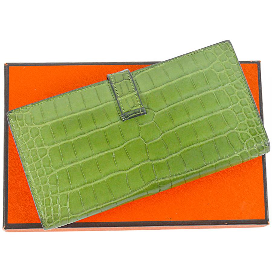 HERMES エルメス 超豪華 極上の逸品 アリゲーター マット 長財布 HERMES エルメス 超豪華 極上の逸品 アリゲーター マット 長財布
