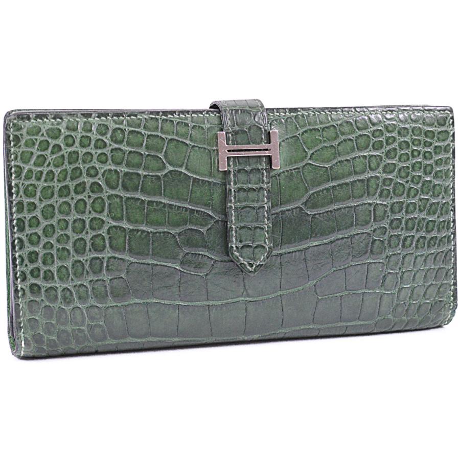 HERMES エルメス 超豪華 極上の逸品 アリゲーター マット 長財布 HERMES エルメス 超豪華 極上の逸品 アリゲーター マット 長財布