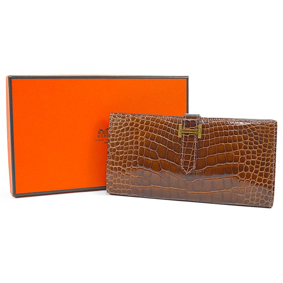 HERMES エルメス 美品 超豪華 極上の逸品 アリゲーター シャイン 長 