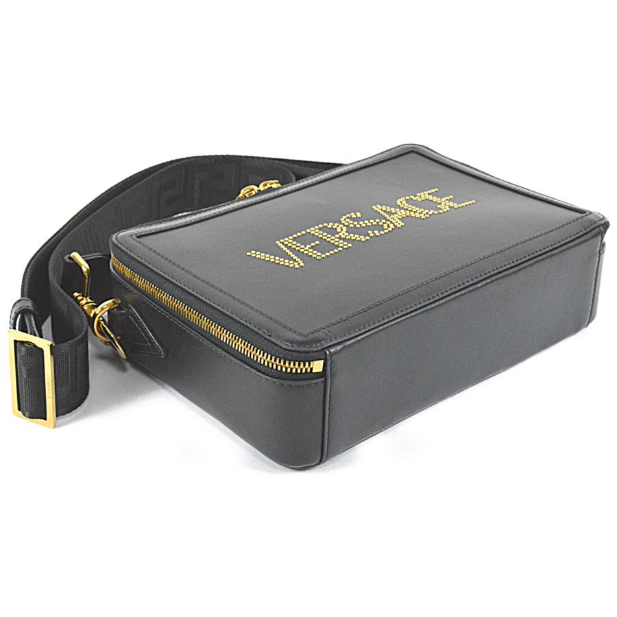VERSACE ヴェルサーチ 超美品 レザー スタッズ ロゴ 2wayバッグ VERSACE ヴェルサーチ 超美品 レザー スタッズ ロゴ 2wayバッグ
