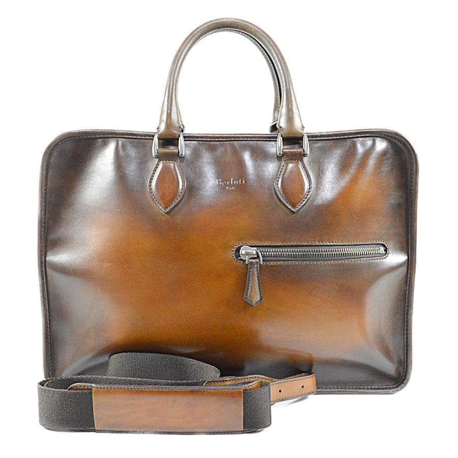 【新品未使用】ベルルッティBERLUTI レザーブリーフケース　半額 Berluti（ベルルッティ） 現行ロゴ パースペクティブ レザー ブリーフ