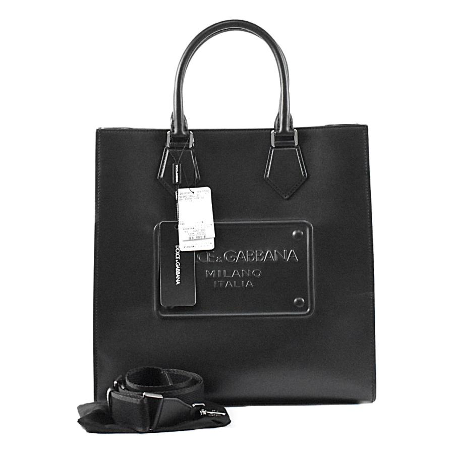 美品　ドルチェ&ガッバーナ　本革レザー　2wayトートバッグ ブラック DOLCE&GABBANA（ドルチェ & ガッバーナ） 未使用品 メンズ ロゴ 2way