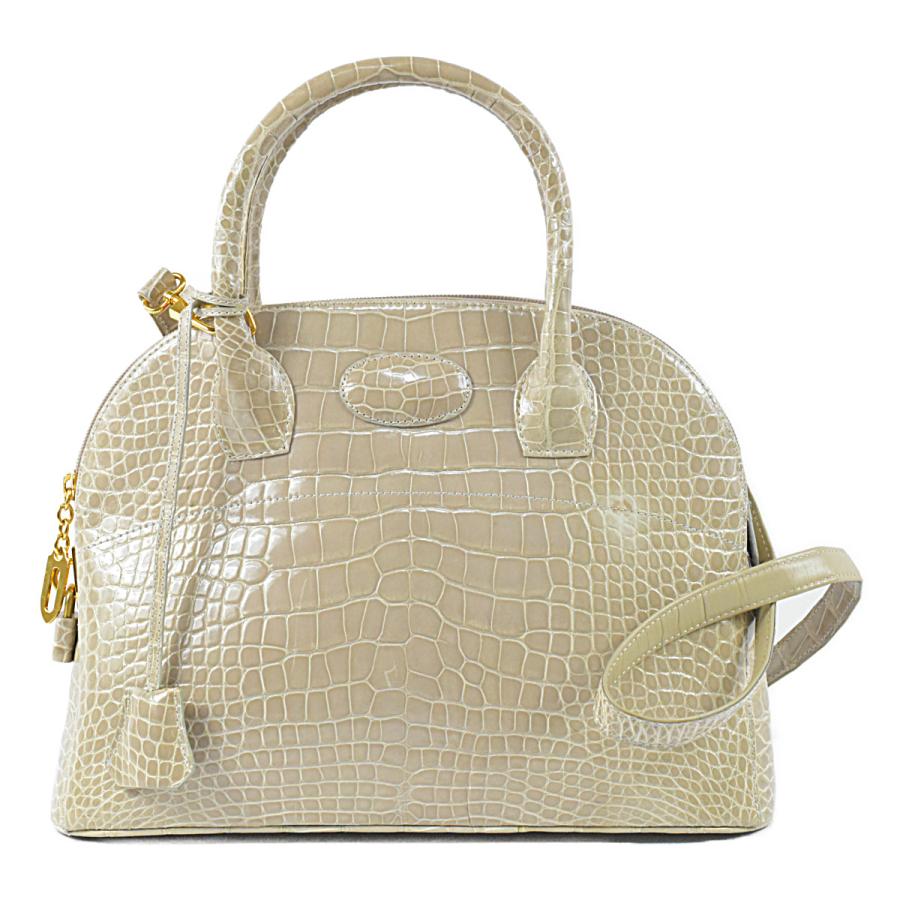 クロコダイル 美品 リアル アリゲーター 超豪華 トートバッグ グレー
