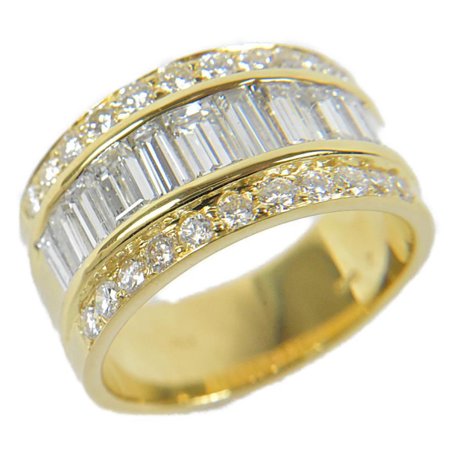 K18 YG イエローゴールド バゲット ダイヤモンド メンズ ジュエリー  