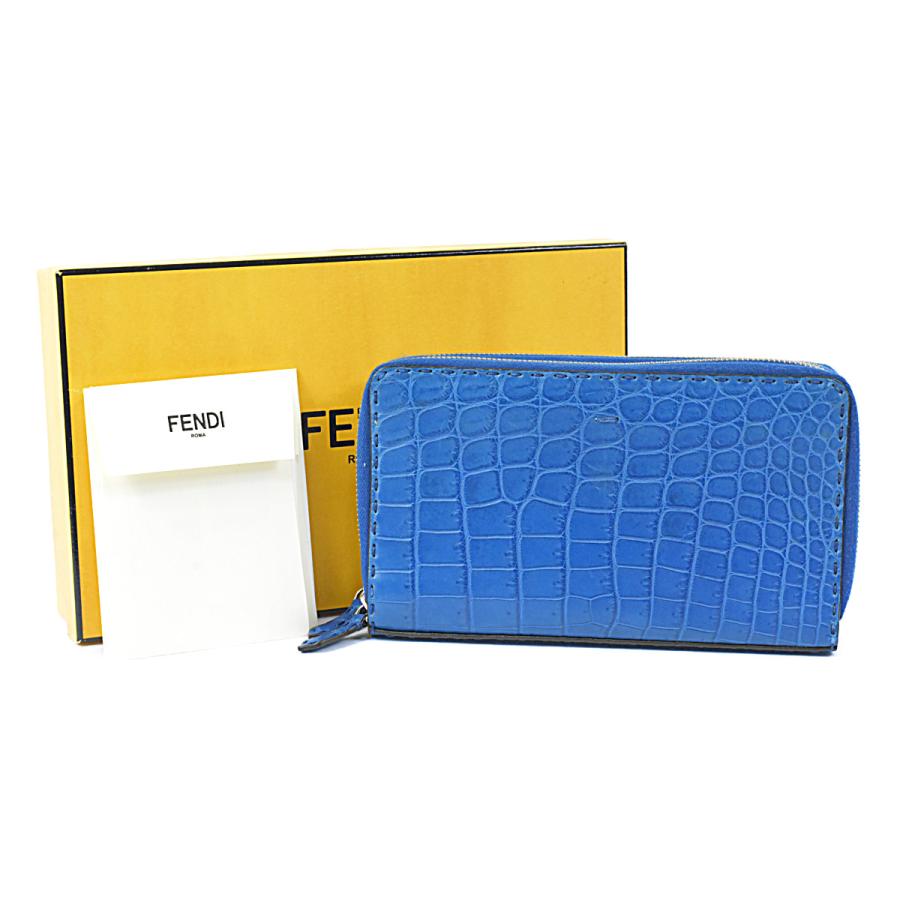 FENDI（フェンディ） 超美品 豪華 クロコダイル アリゲーター セレリア 