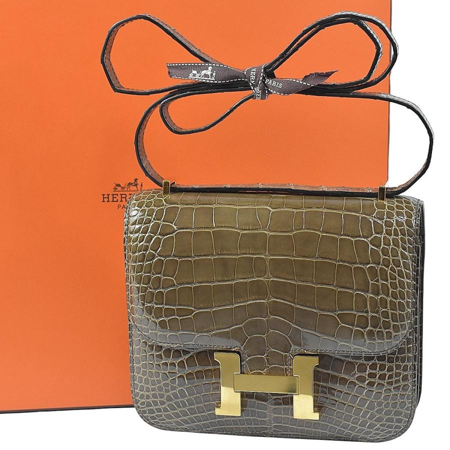 HERMES（エルメス） 超美品 豪華アリゲーター クロコダイル コン