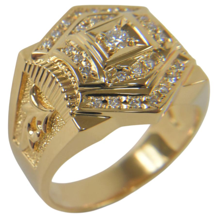 K18 YG イエローゴールド ダイヤモンド メンズ ジュエリー デザイン