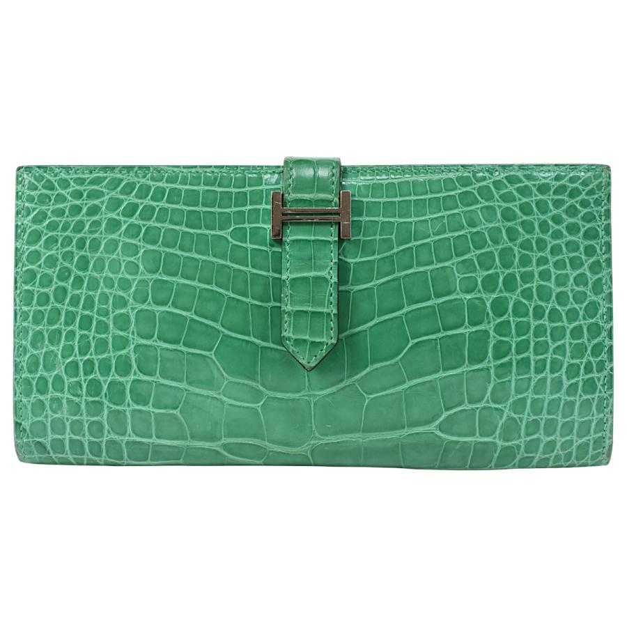 HERMES（エルメス） 豪華 アリゲーター メンズ 長財布 ベアンスフレ