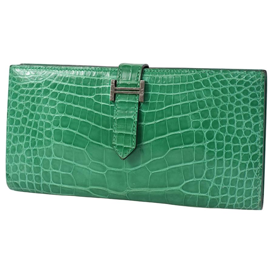 HERMES（エルメス） 豪華 アリゲーター メンズ 長財布 ベアンスフレ