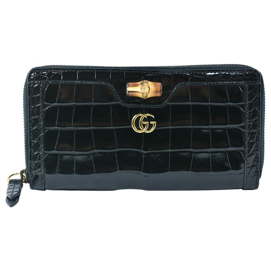 GUCCI（グッチ） 美品 超豪華 クロコダイル アリゲーター バンブー 
