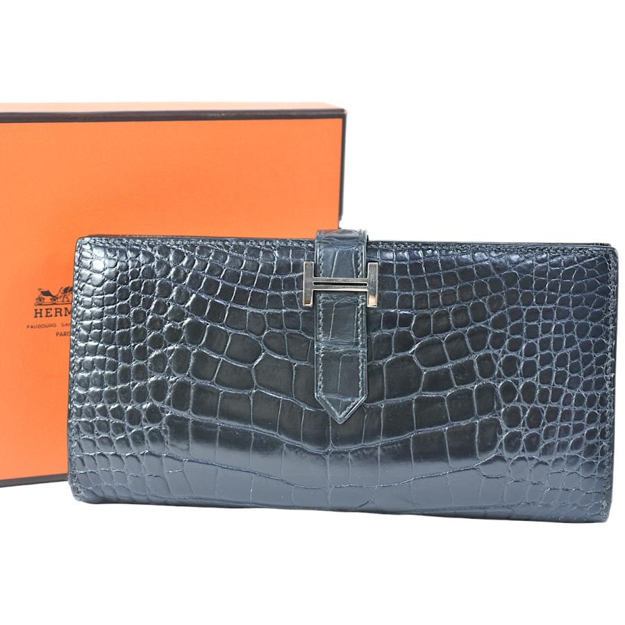 HERMES（エルメス） 美品 豪華 アリゲーター メンズ 長財布