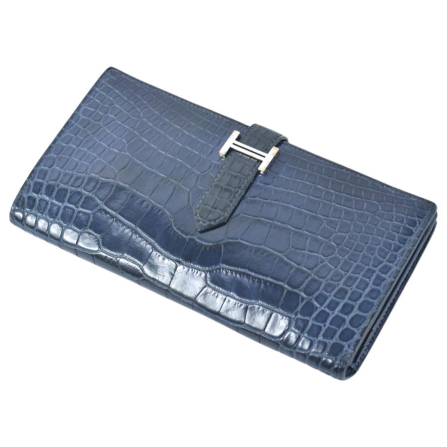 HERMES（エルメス） 豪華 アリゲーター メンズ 長財布 ベアンスフレ