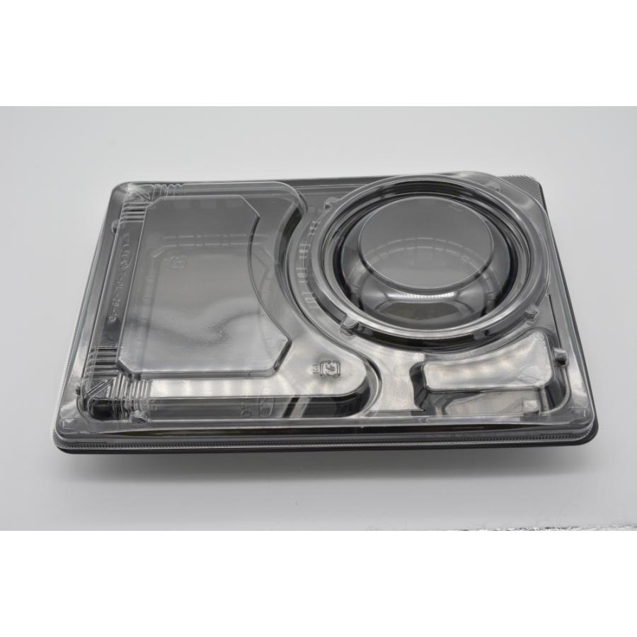 DL-26-19黒本体、部分内嵌合蓋セット 400セット 使い捨てカレー容器、スープ類、弁当、丼、めん　Take-out curry box、soup　