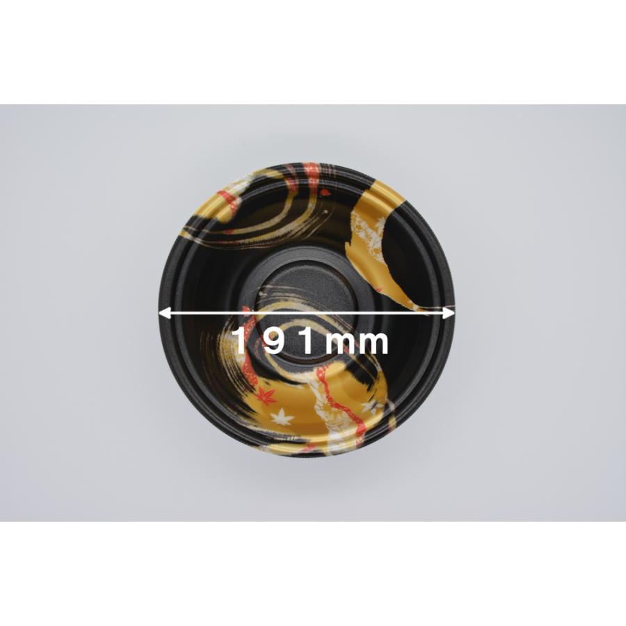 在庫品即日出荷 MFPホット麺19(61)鉢 風金黒 内嵌合通気低蓋Lセット　柄付き麺容器