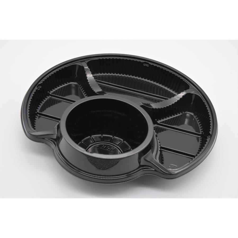リーフ 黒 L-2991 カップホルダー付き 一体型トレー 花見 キャンプ バーベキュー アウトドア 立食パーティー スタジアム ビュッフェ 使い捨てパック | 