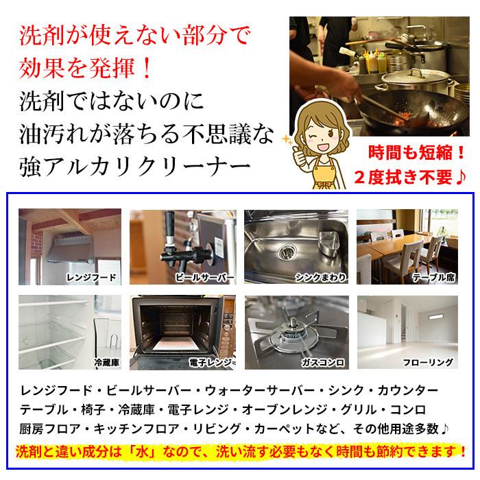 アルカリ水クリーナー 汚れ落とし 除菌 消臭 2度拭きなし 大掃除 洗剤不要 エコクレンズプロ  ph13.2 １Lパック×2個 |  | 01