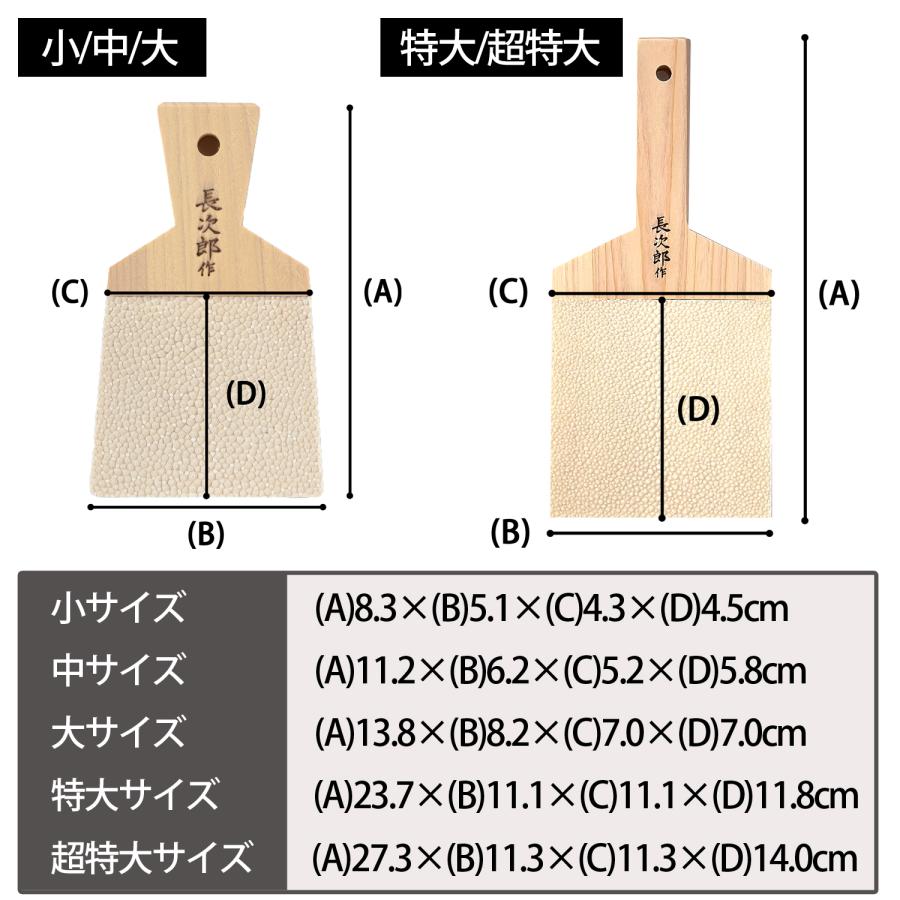 鮫皮おろし 長次郎 中 おろし器 おろし金 鮫川 山葵 薬味 おろし