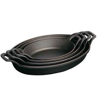 【30％OFF】Staub/ストウブ 小判グラタンプレート24cm （302323）＜ブラック＞ | Staub