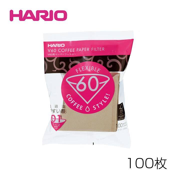 HARIO/ハリオ　V60用ペーパーフィルター01M（VCF-01-100M）　100枚 | HARIO