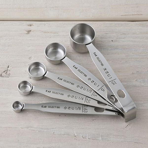 貝印 SELECT100 計量スプーン 5本組 （ DH3101 ） 【 KAI キッチンツール 計量器具 シンプル 】【3点までメール便対応可能】 | 貝印 | 01