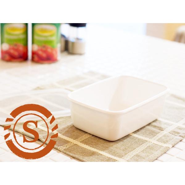 野田琺瑯 保存容器 レクタングル 深型 S ホワイトシリーズ シール蓋付 WRF-S 日本製 | 野田琺瑯