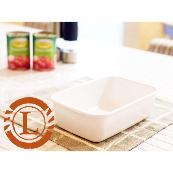 野田琺瑯 保存容器 レクタングル 深型 L ホワイトシリーズ シール蓋付 WRF-L 日本製 | 野田琺瑯