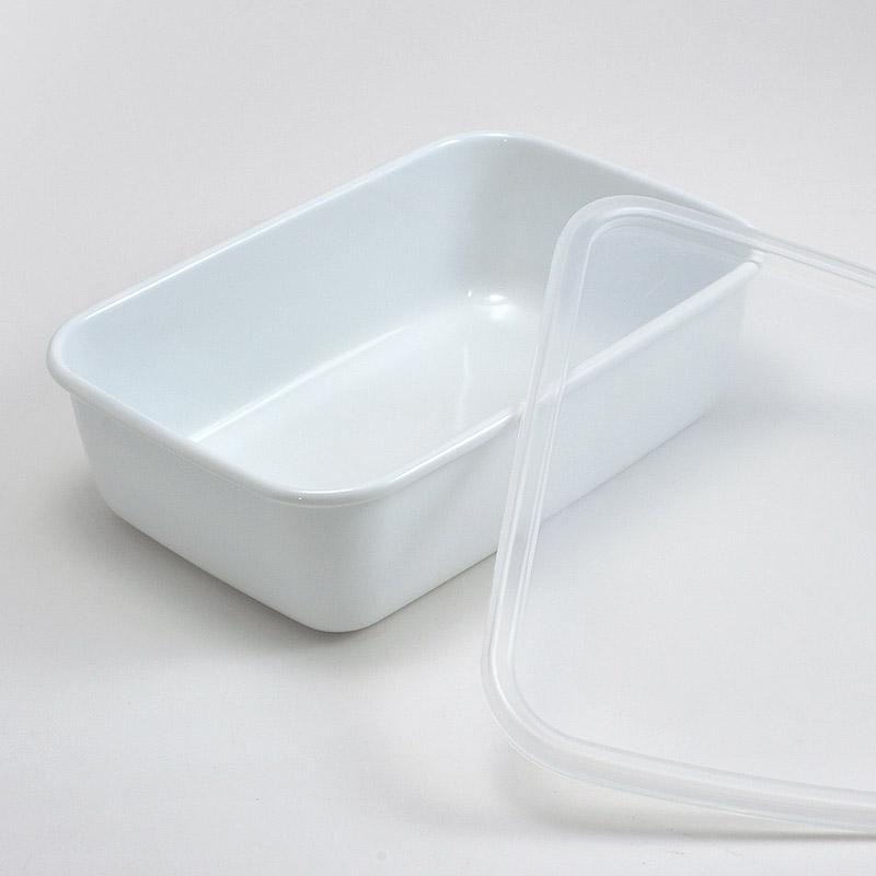 野田琺瑯 保存容器 レクタングル 深型 L ホワイトシリーズ シール蓋付 WRF-L 日本製 | 野田琺瑯 | 01