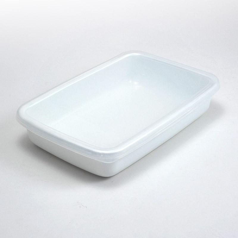 野田琺瑯 保存容器 レクタングル浅型 S ホワイトシリーズ シール蓋付 WRA-S 日本製 | 野田琺瑯 | 02