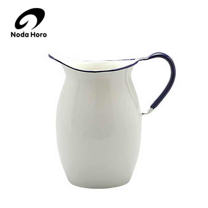 野田琺瑯 琺瑯 ピッチャー 13cm HP-13 日本製 紺縁 ホーロー ホワイト | 野田琺瑯
