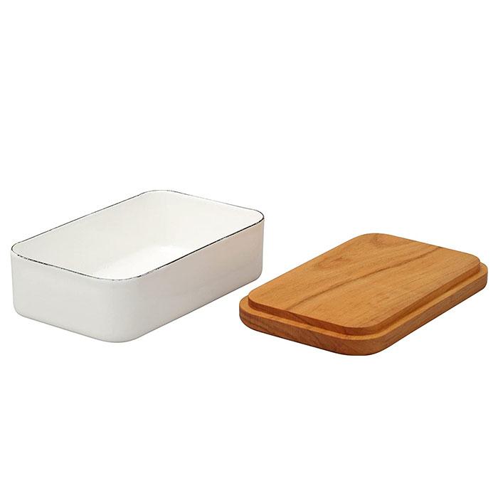 野田琺瑯 野田ホーロー バターケース BT-200 200g用 ホーロー容器 ホーロー 容器 のだホーロー 日本製 ふた付き 送料無料 | 野田琺瑯 | 01