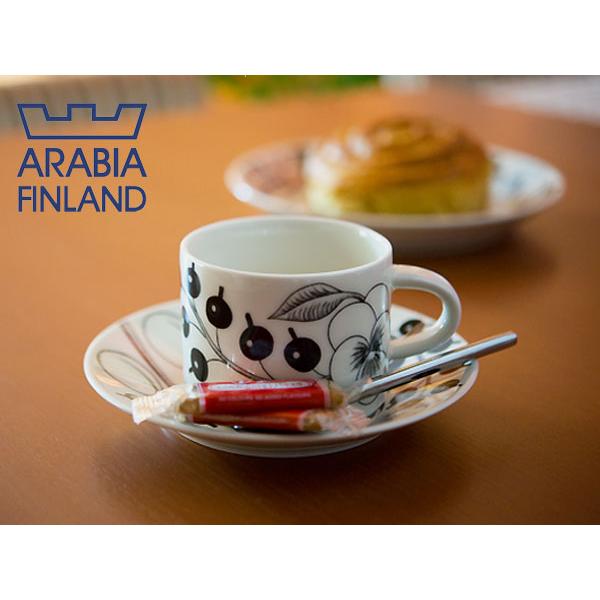 アラビア ブラック パラティッシ ティーカップ ＆ ソーサー 6677 6678 送料無料 arabia 食洗機対応 北欧 プレゼント ギフト 並行輸入品 | ARABIA